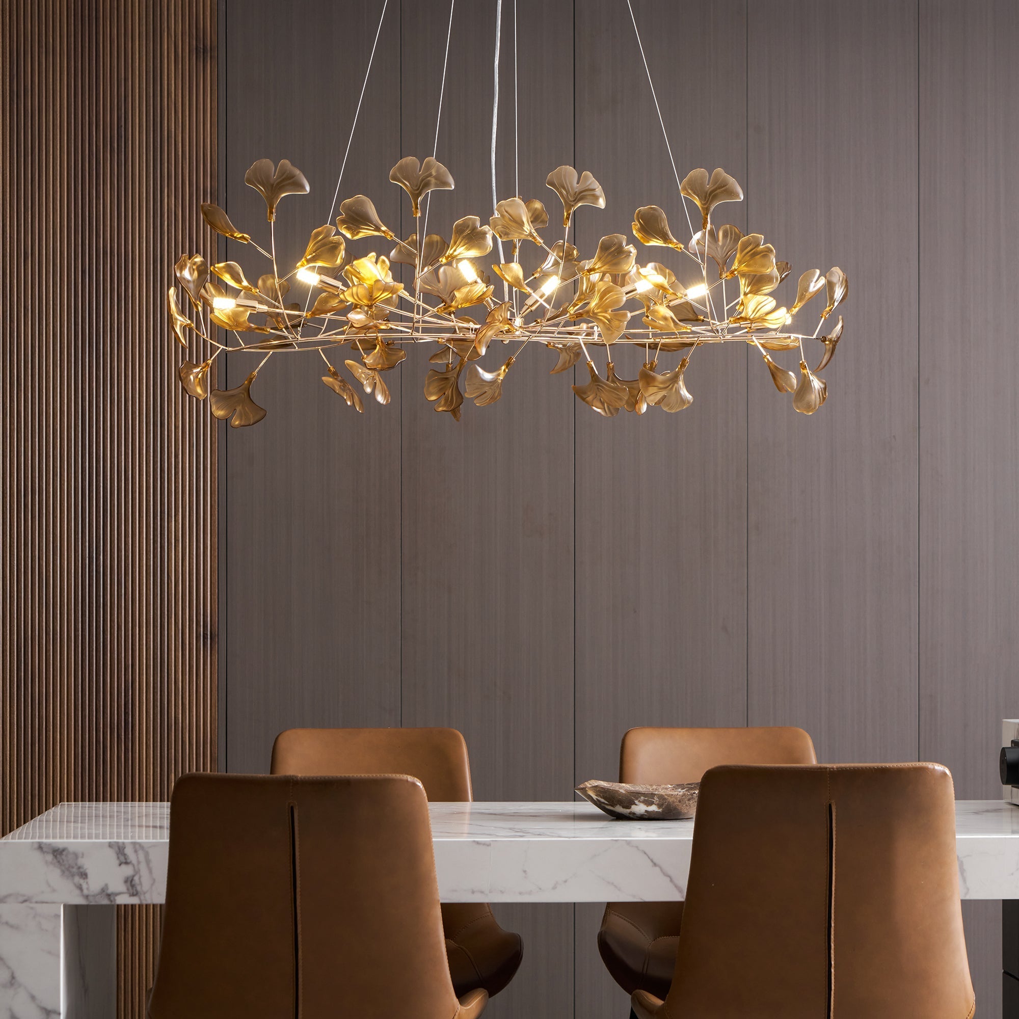 Acrylic Ginkgo Leaf Chandelier