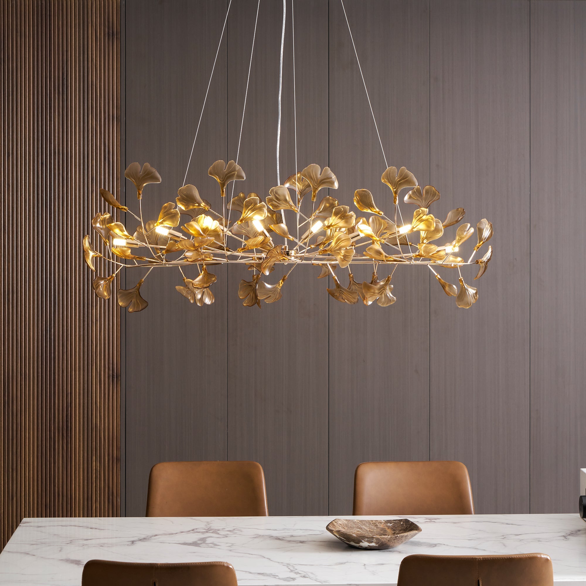 Acrylic Ginkgo Leaf Chandelier