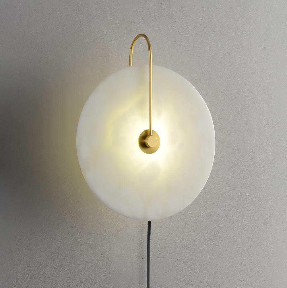 Alabaster LED Plug-In Wall Lamp - DEPRIMO