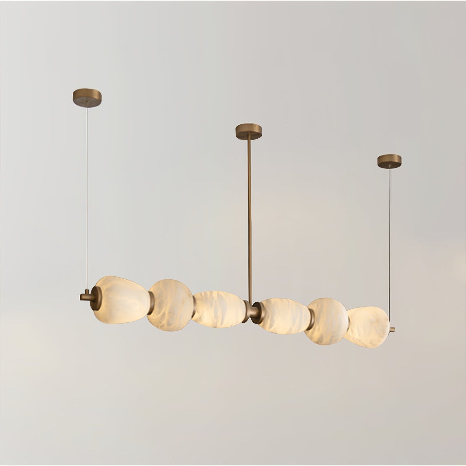 Alabaster Pebble Linear Chandelier - DEPRIMO