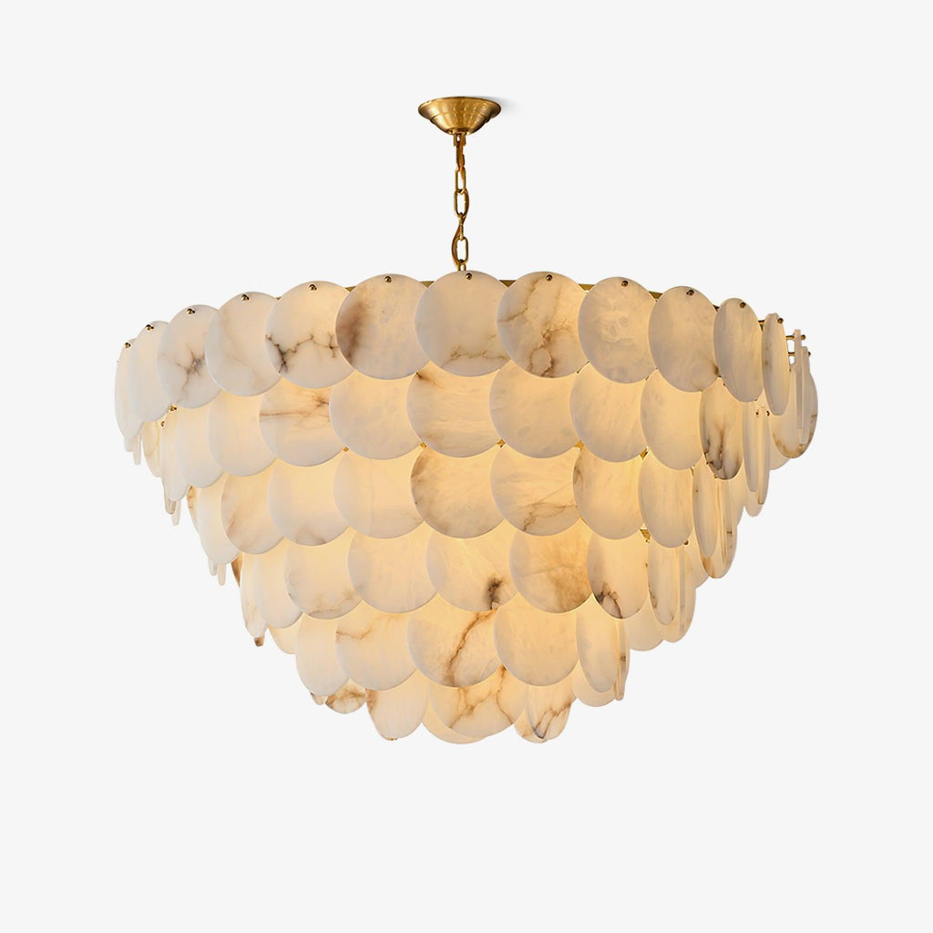Латунна люстра Alabaster Shell