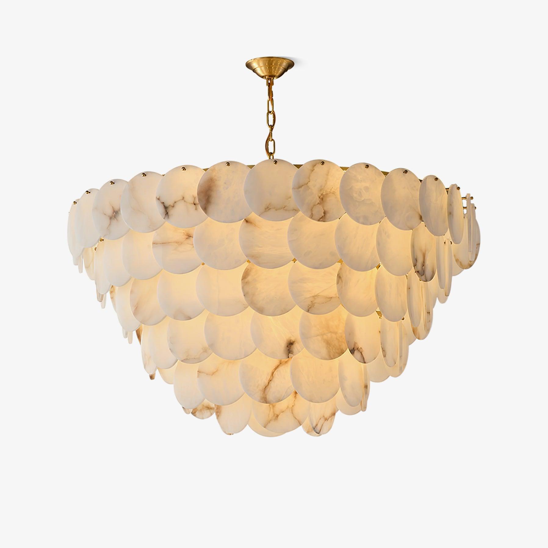 Латунна люстра Alabaster Shell