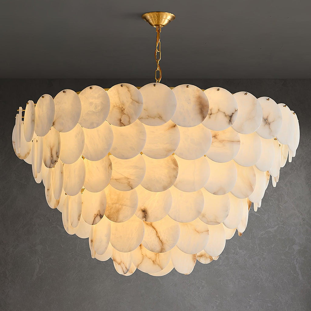 Латунна люстра Alabaster Shell