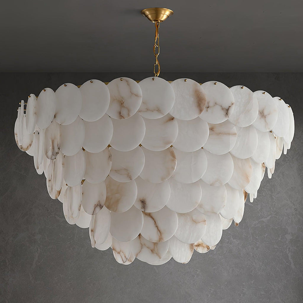 Латунна люстра Alabaster Shell