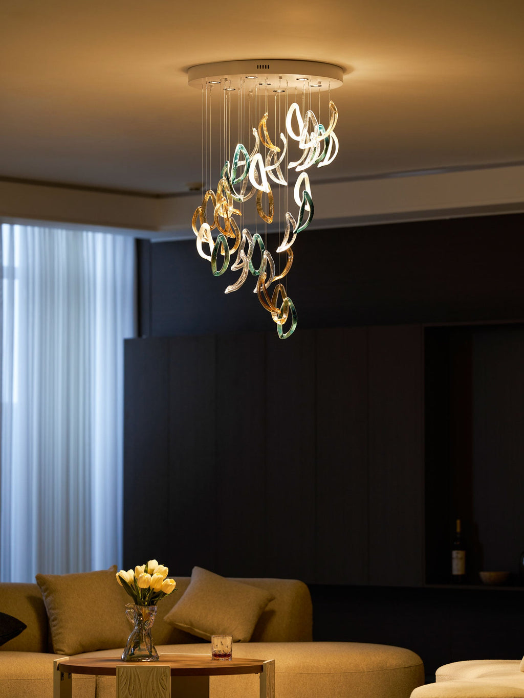 Подвесная люстра Aqua Ripple Glass Art на заказ
