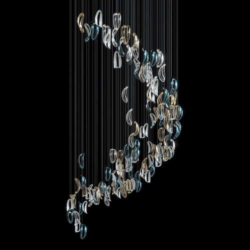 Aqua Ripple Glass Art Customize Chandelier - DEPRIMO