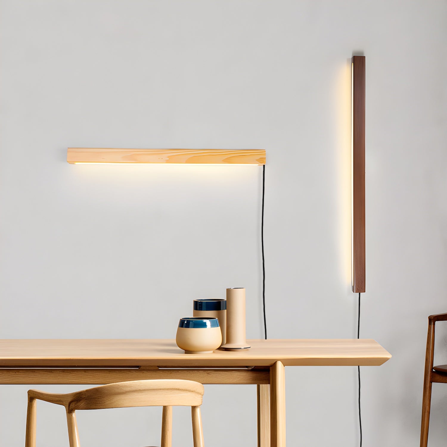 Настінний світильник Arlo Linear Wood Plug-in