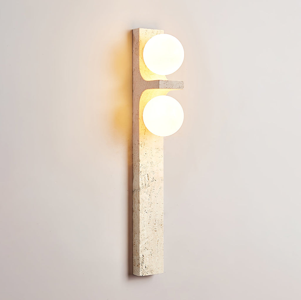 Asymmetrical Travertine Wall Sconce - DEPRIMO