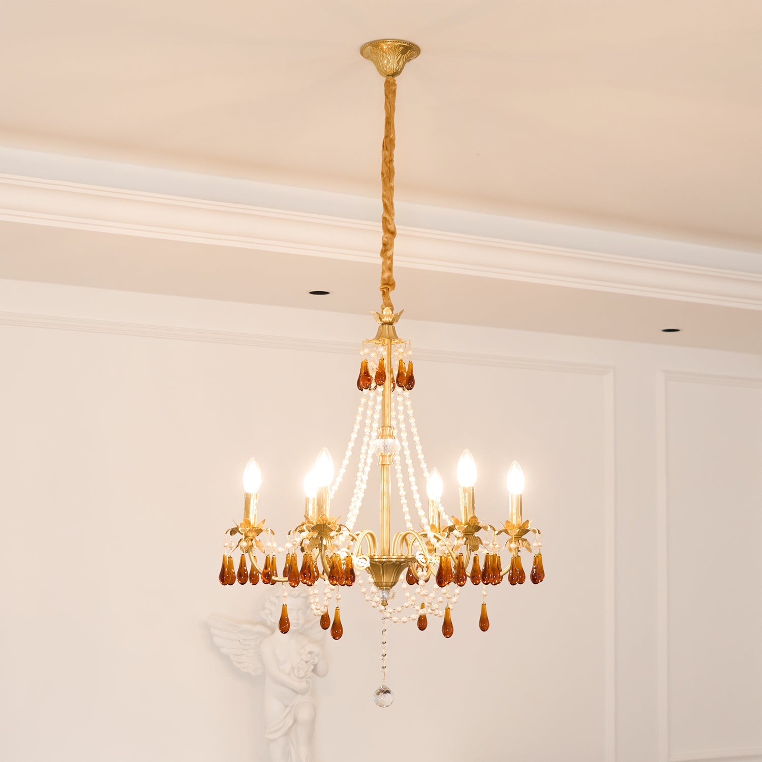 Aureate Amber Crystal Chandelier - Vakkerlight