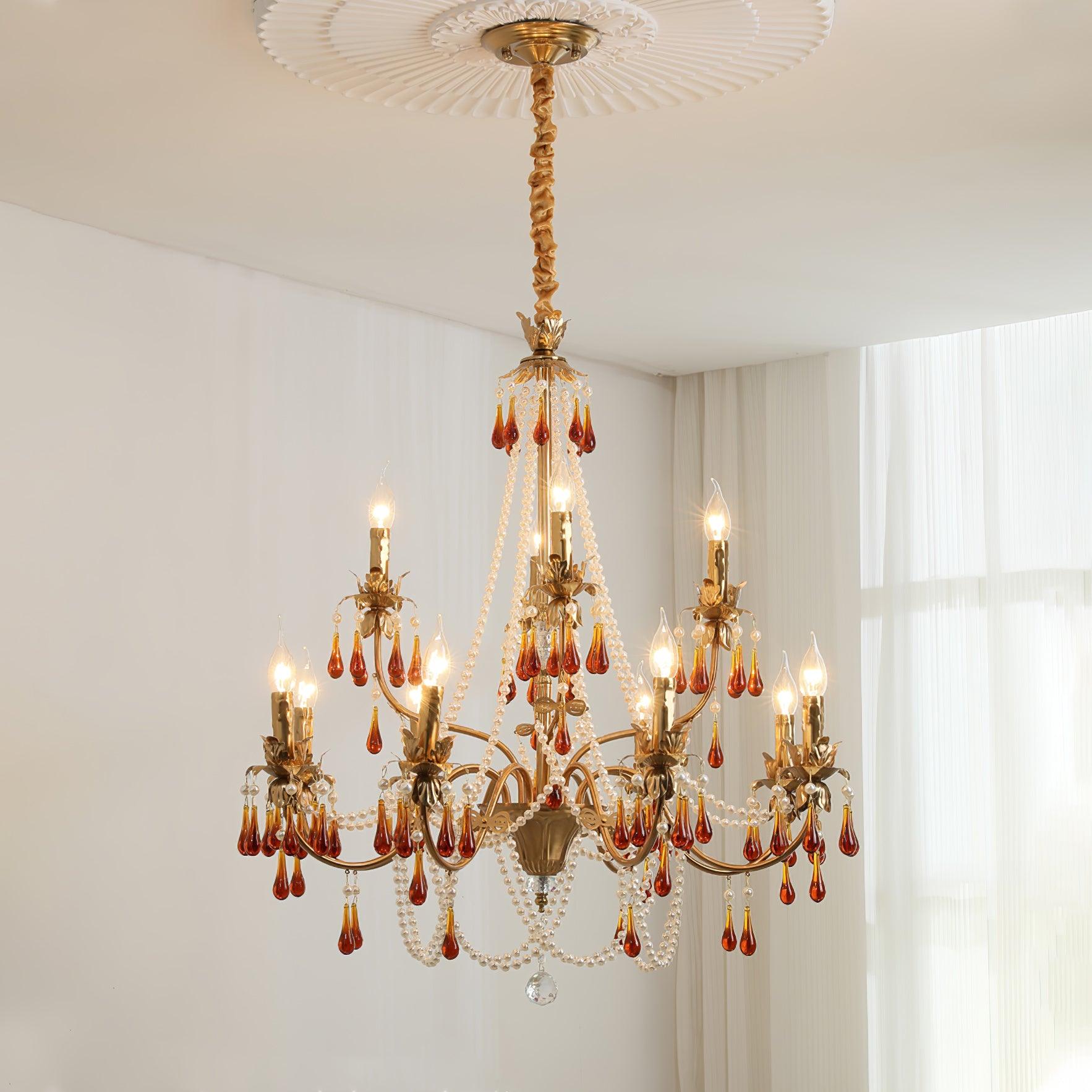 Aureate Amber Crystal Chandelier - Vakkerlight