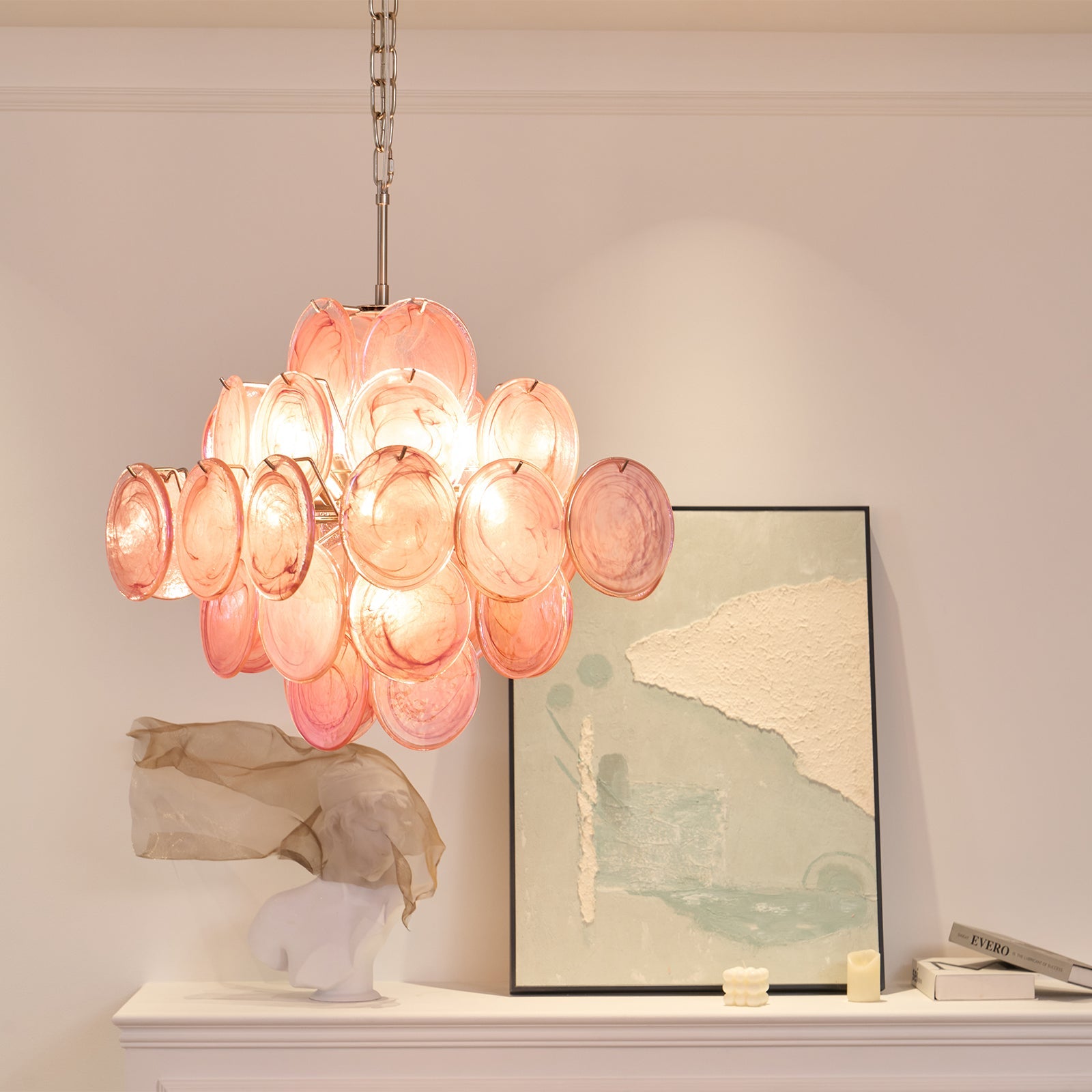 Люстра Aurelia Pink з муранського скла