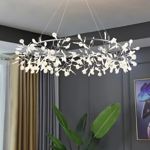 Чорна велика люстра Firefly LED