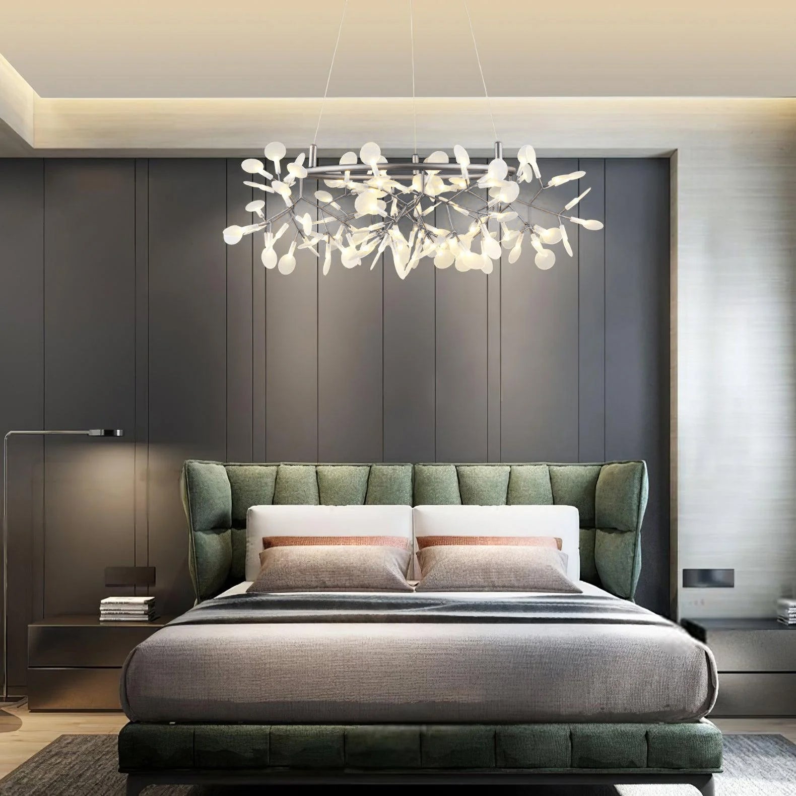 Чорна велика люстра Firefly LED