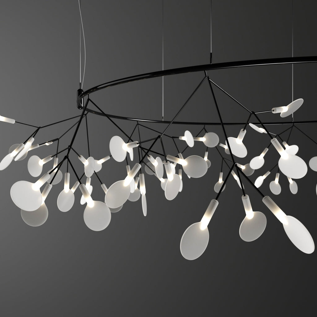 Чорна велика люстра Firefly LED