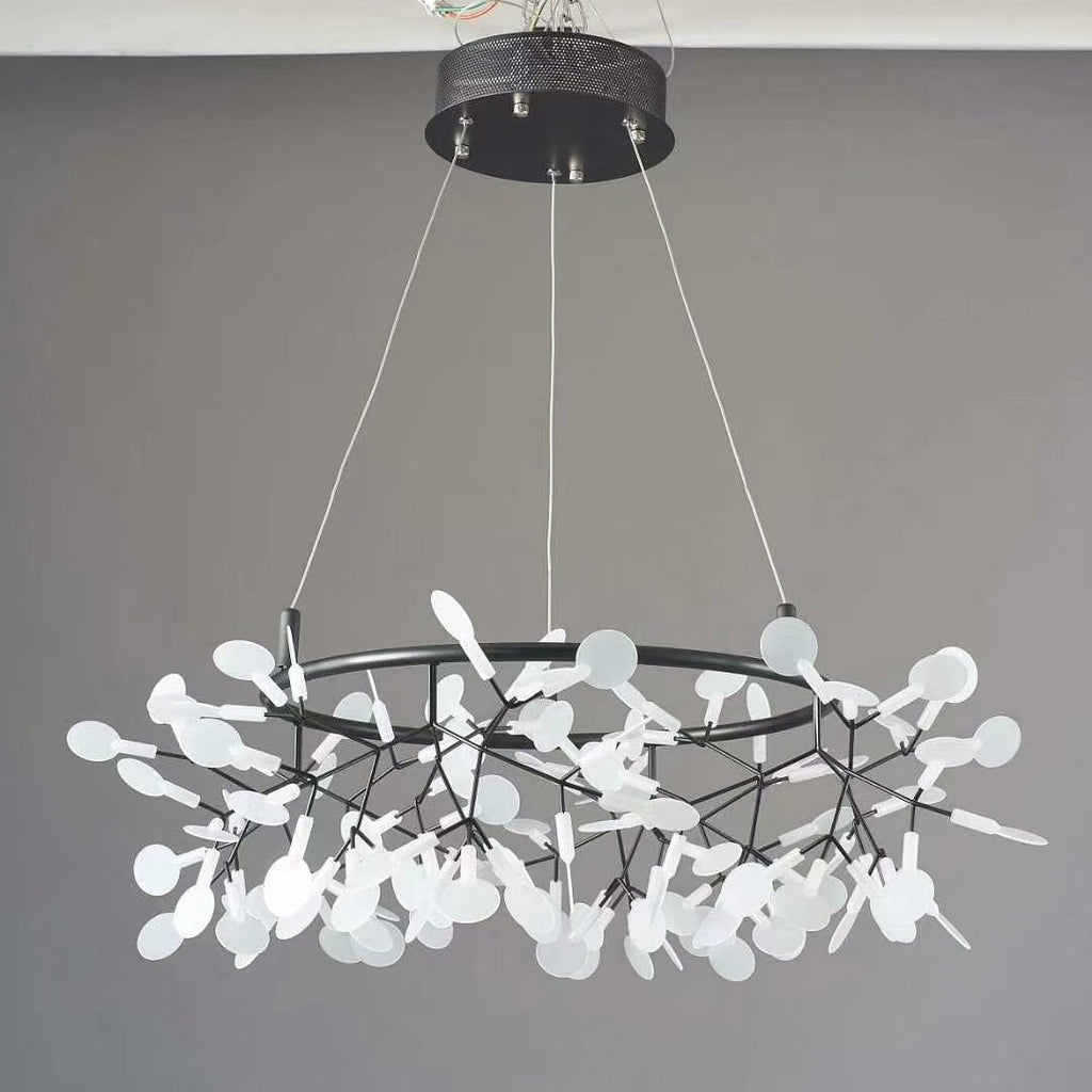 Чорна велика люстра Firefly LED