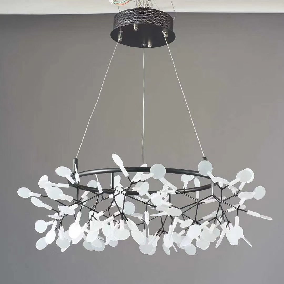 Чорна велика люстра Firefly LED
