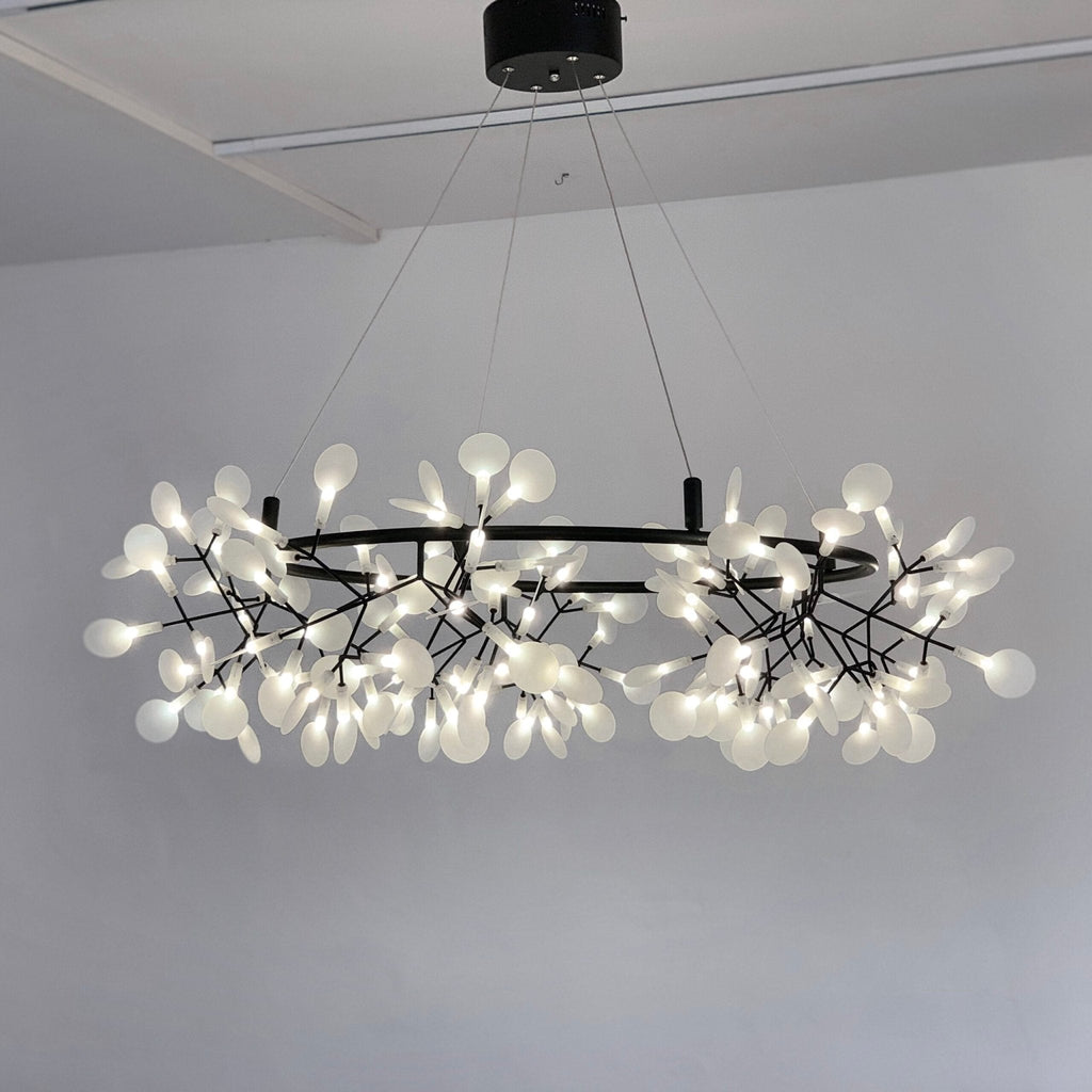 Чорна велика люстра Firefly LED