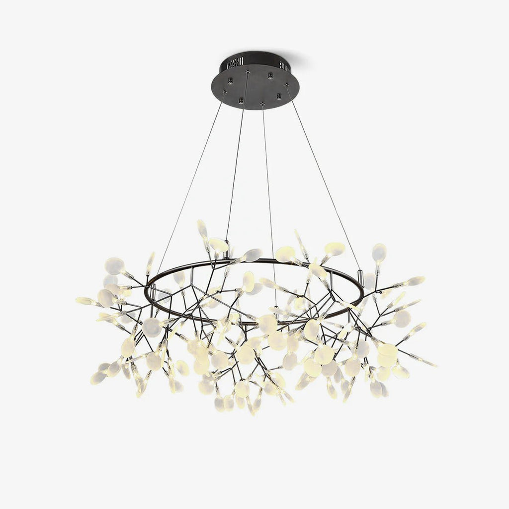 Чорна велика люстра Firefly LED