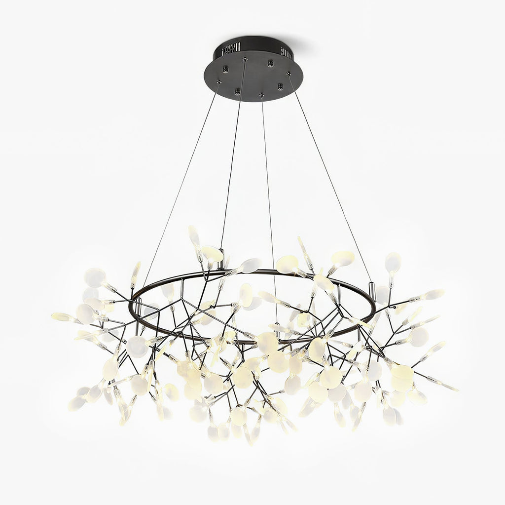 Чорна велика люстра Firefly LED
