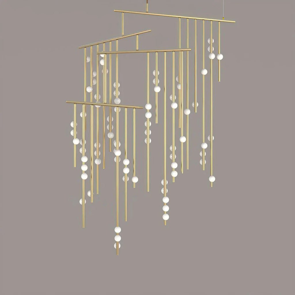 Brass Glass Drop Chandelier - DEPRIMO