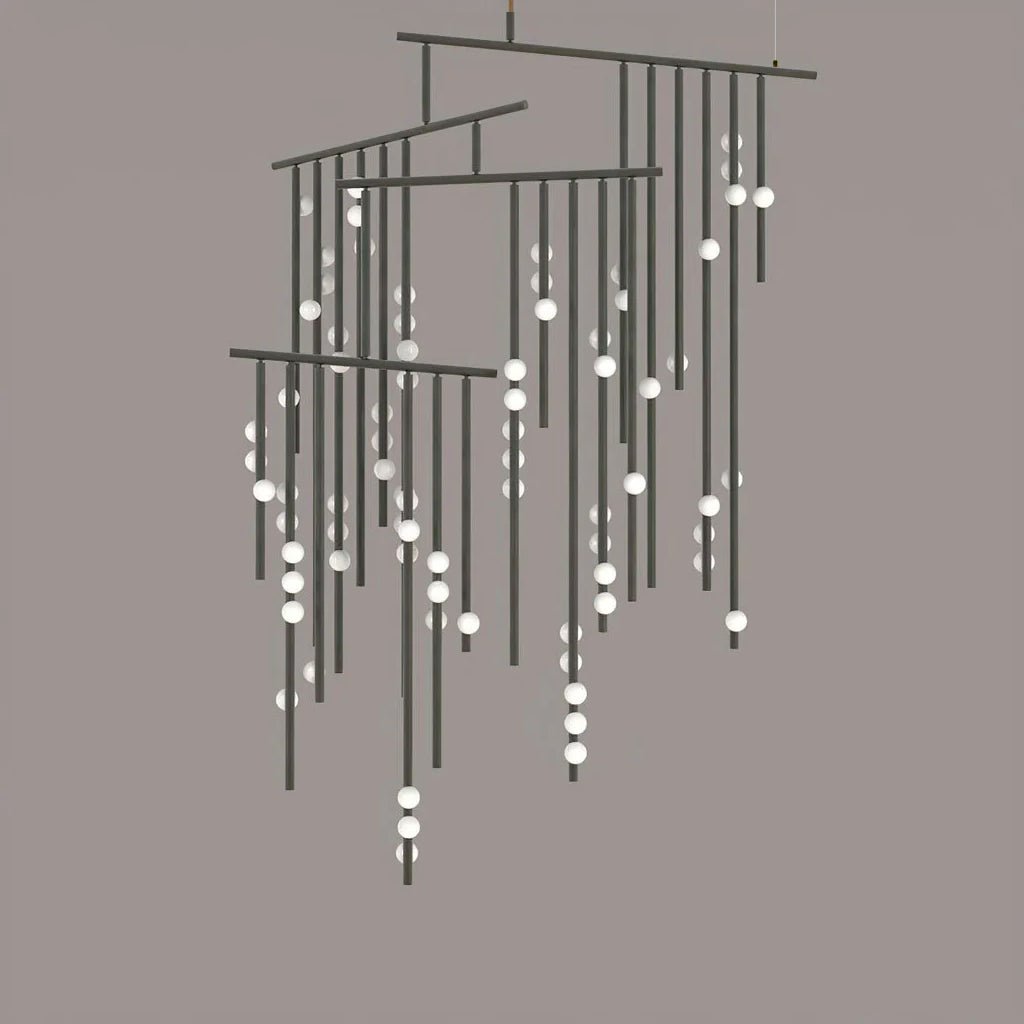 Brass Glass Drop Chandelier - DEPRIMO