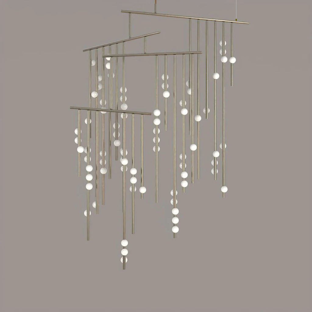 Brass Glass Drop Chandelier - DEPRIMO