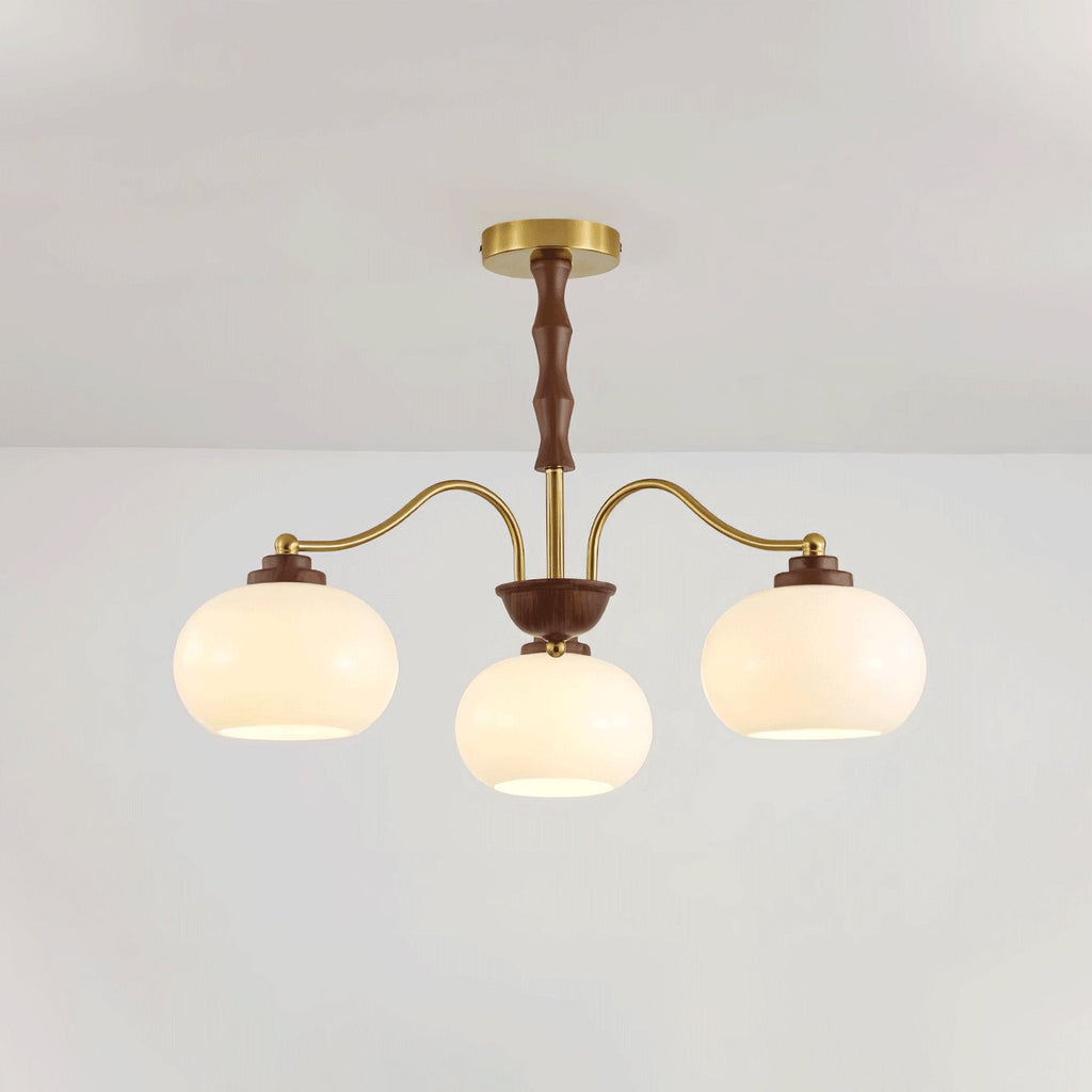 Persimmon Glass Globe Chandelier - DEPRIMO