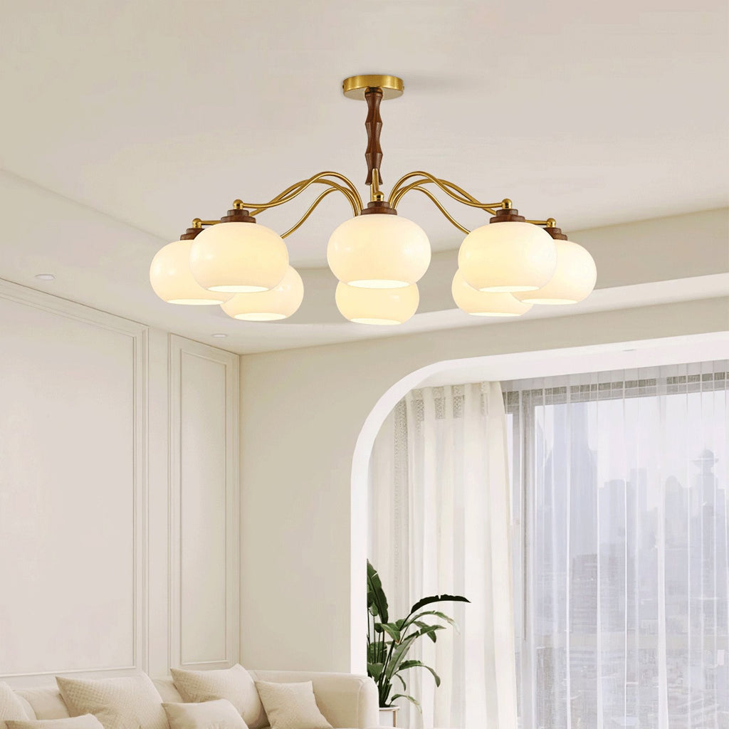 Люстра «Скляна куля» кольору хурми