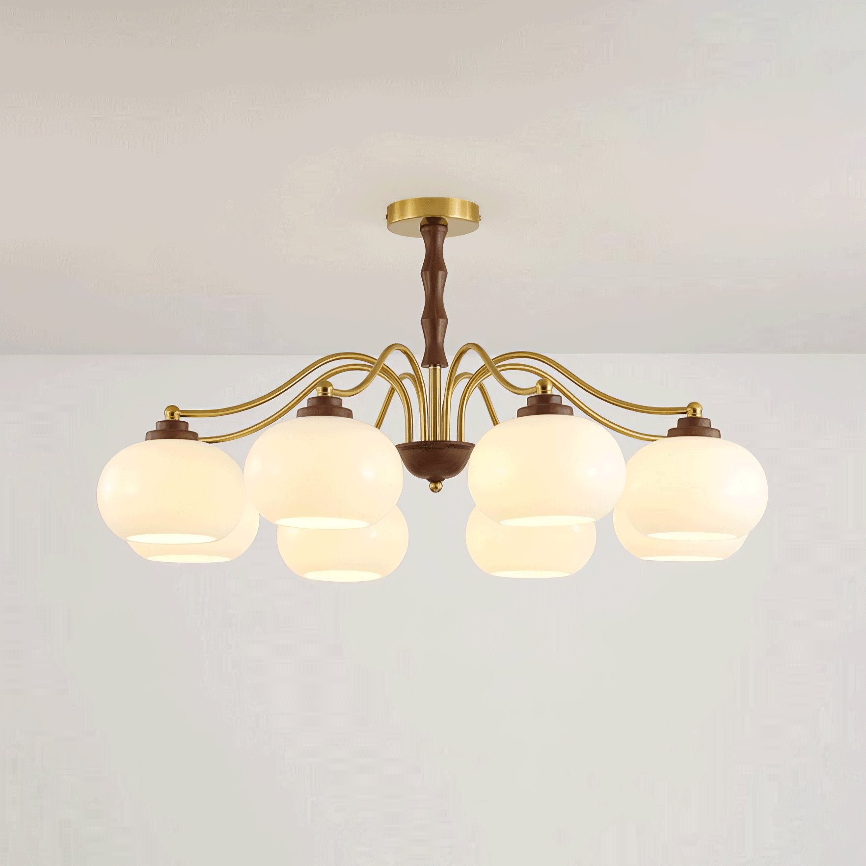 Persimmon Glass Globe Chandelier - DEPRIMO