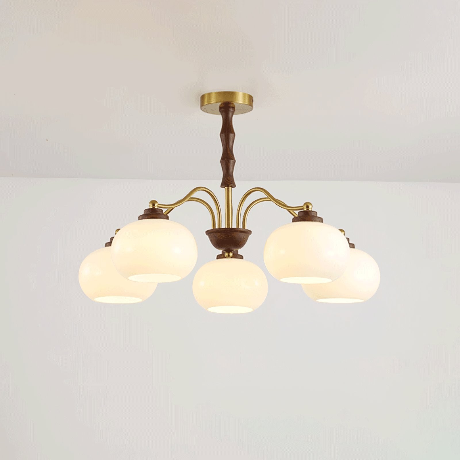 Persimmon Glass Globe Chandelier - DEPRIMO