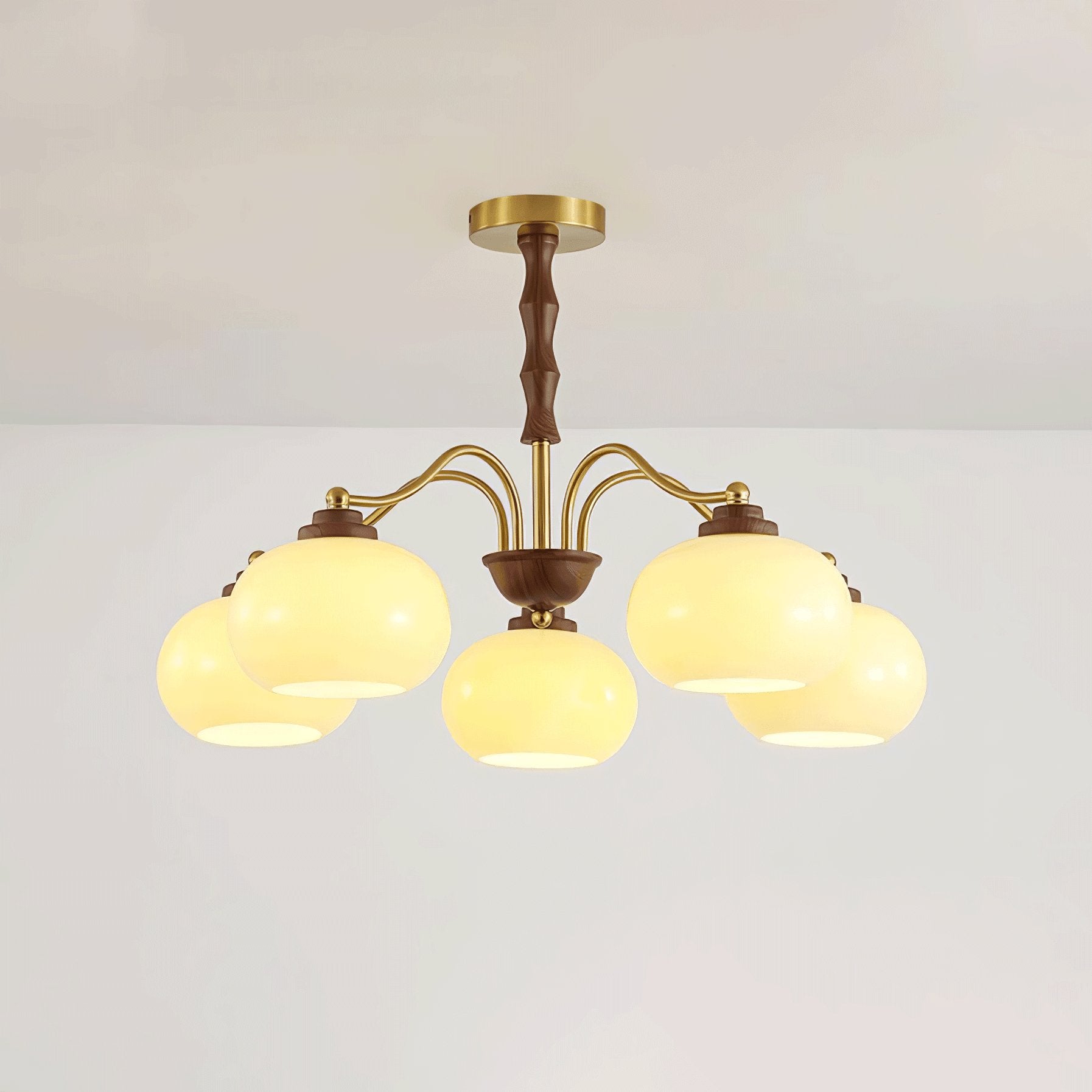 Persimmon Glass Globe Chandelier - DEPRIMO