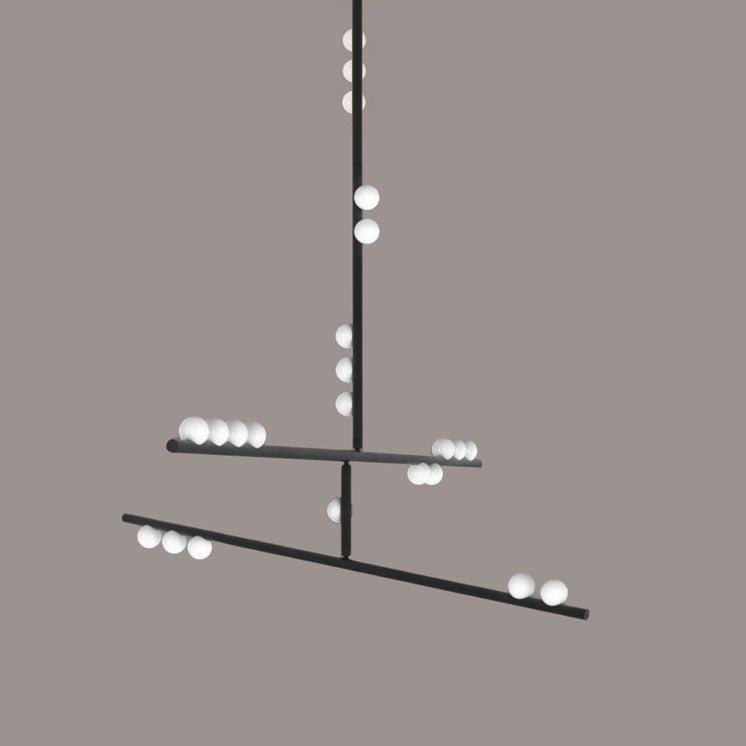 Brass Glass Drop Chandelier - DEPRIMO