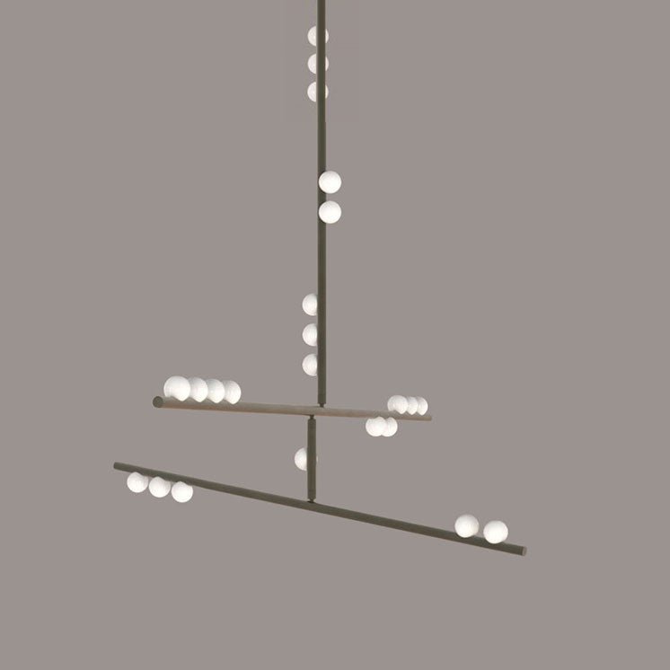 Brass Glass Drop Chandelier - DEPRIMO