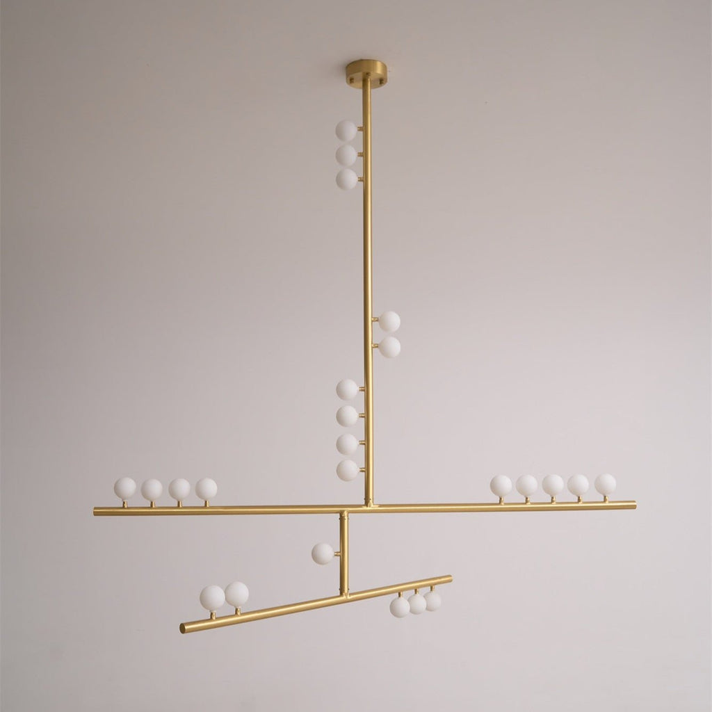Brass Glass Drop Chandelier - DEPRIMO