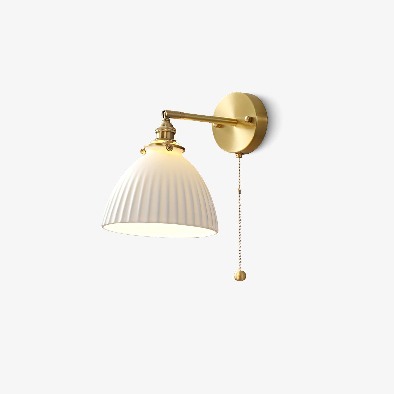Brass Pleated Ceramic Wall Lamp - DEPRIMO