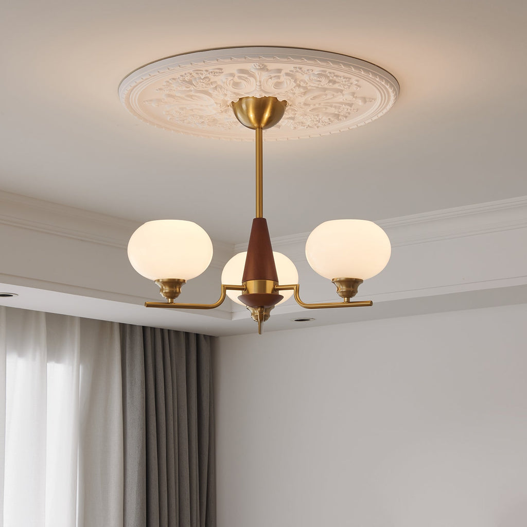 Celeste Sphere Walnut Chandelier - DEPRIMO