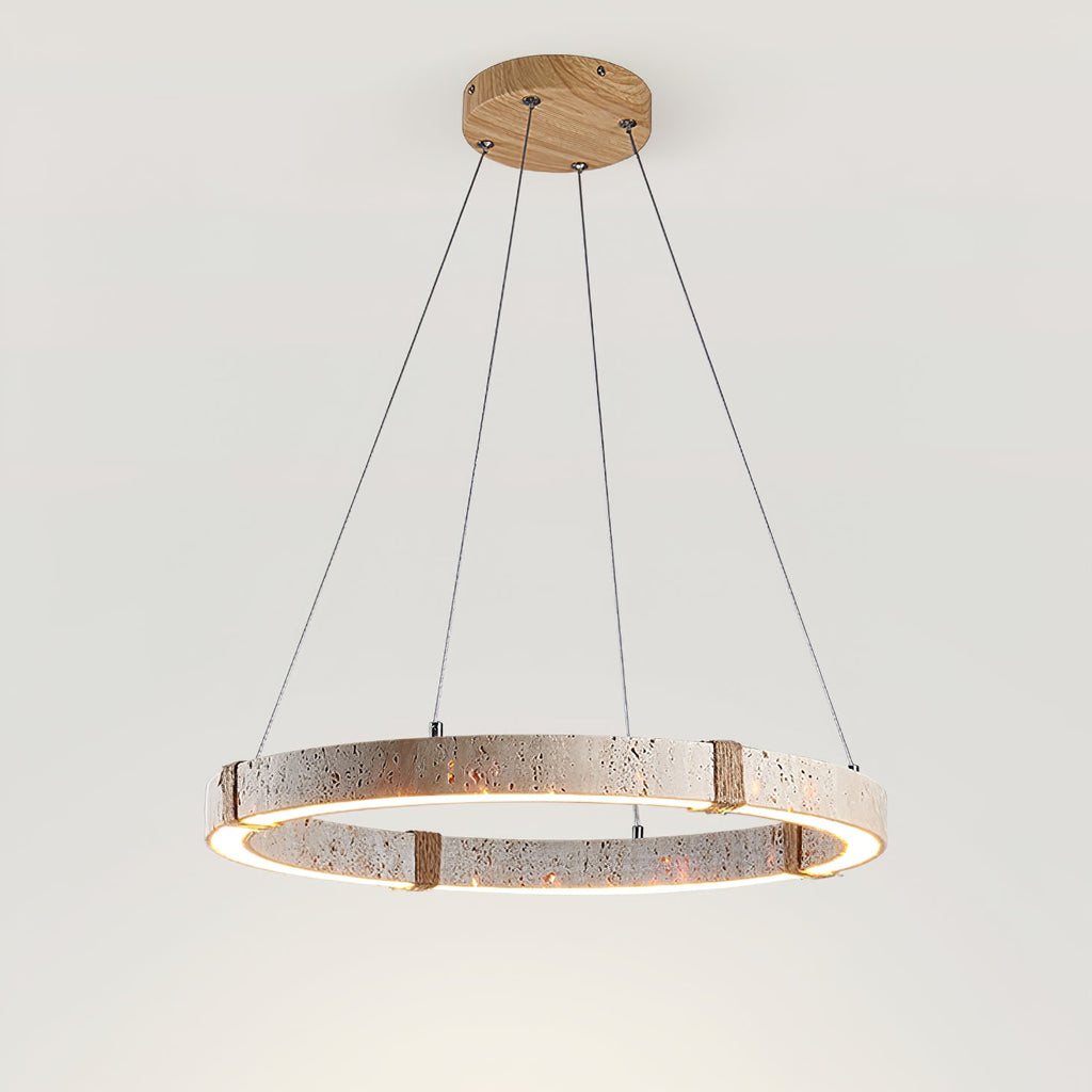 Circle Travertine Pendant Lamp - DEPRIMO