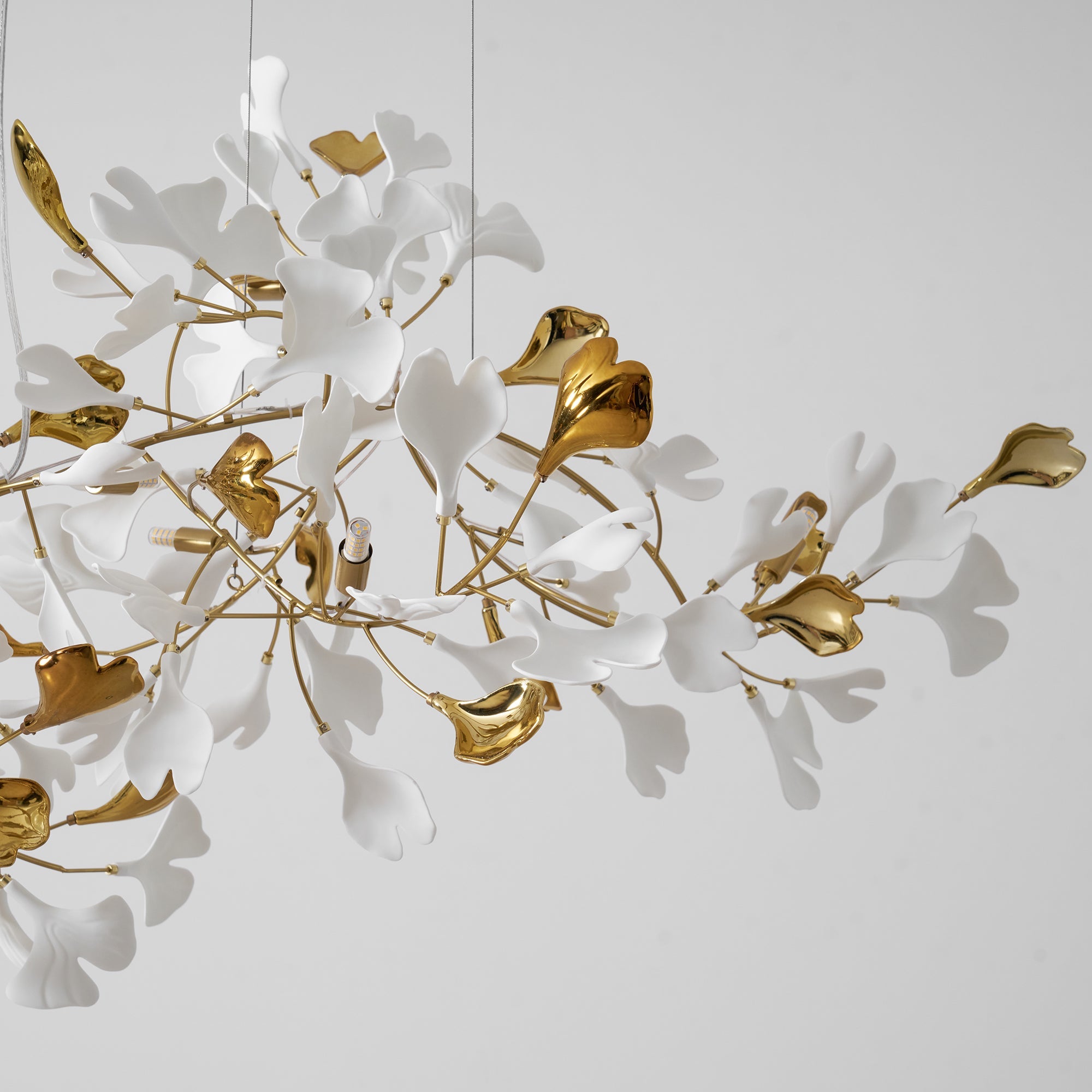 Gold White Leaves Combination Gingko Chandeliers