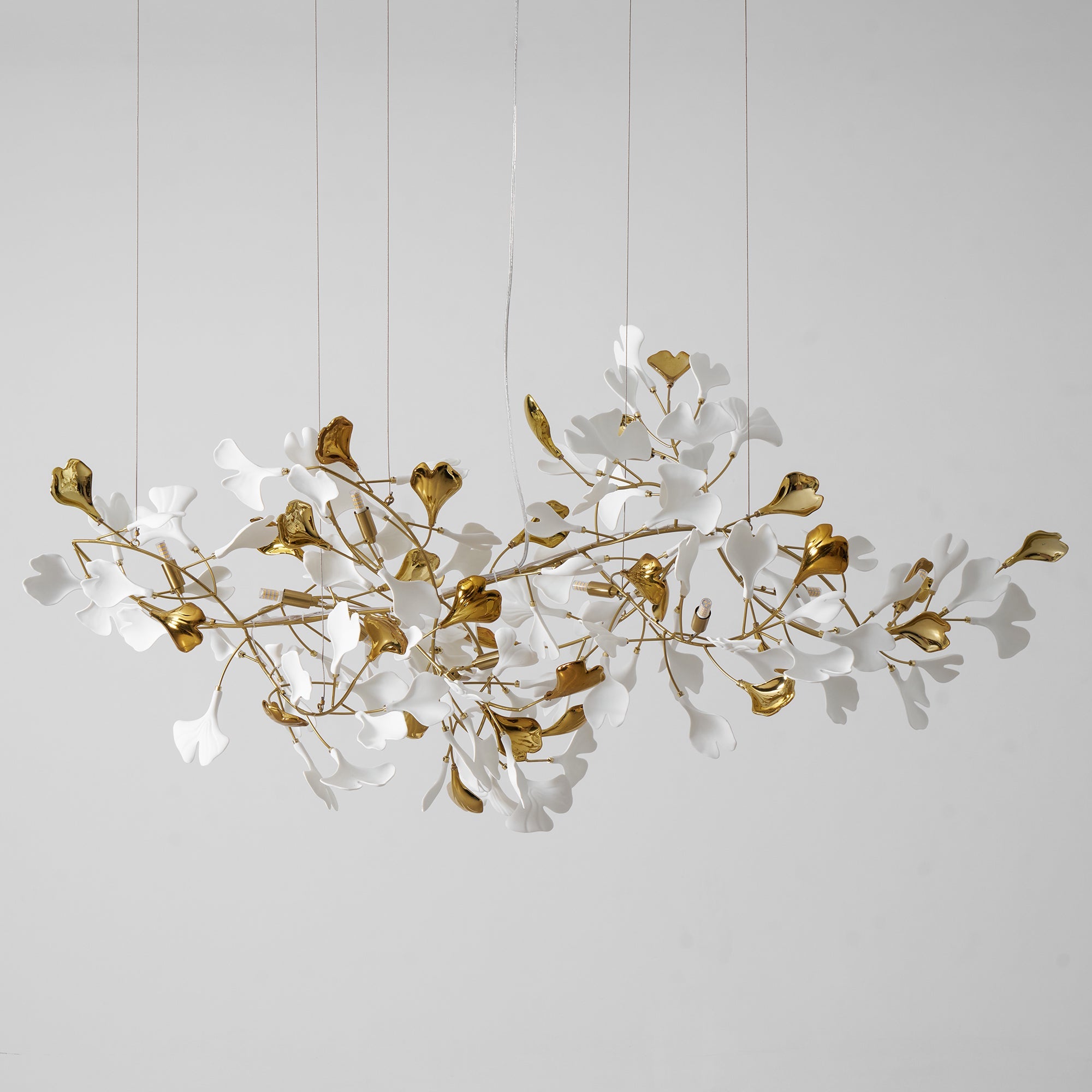Gold White Leaves Combination Gingko Chandeliers