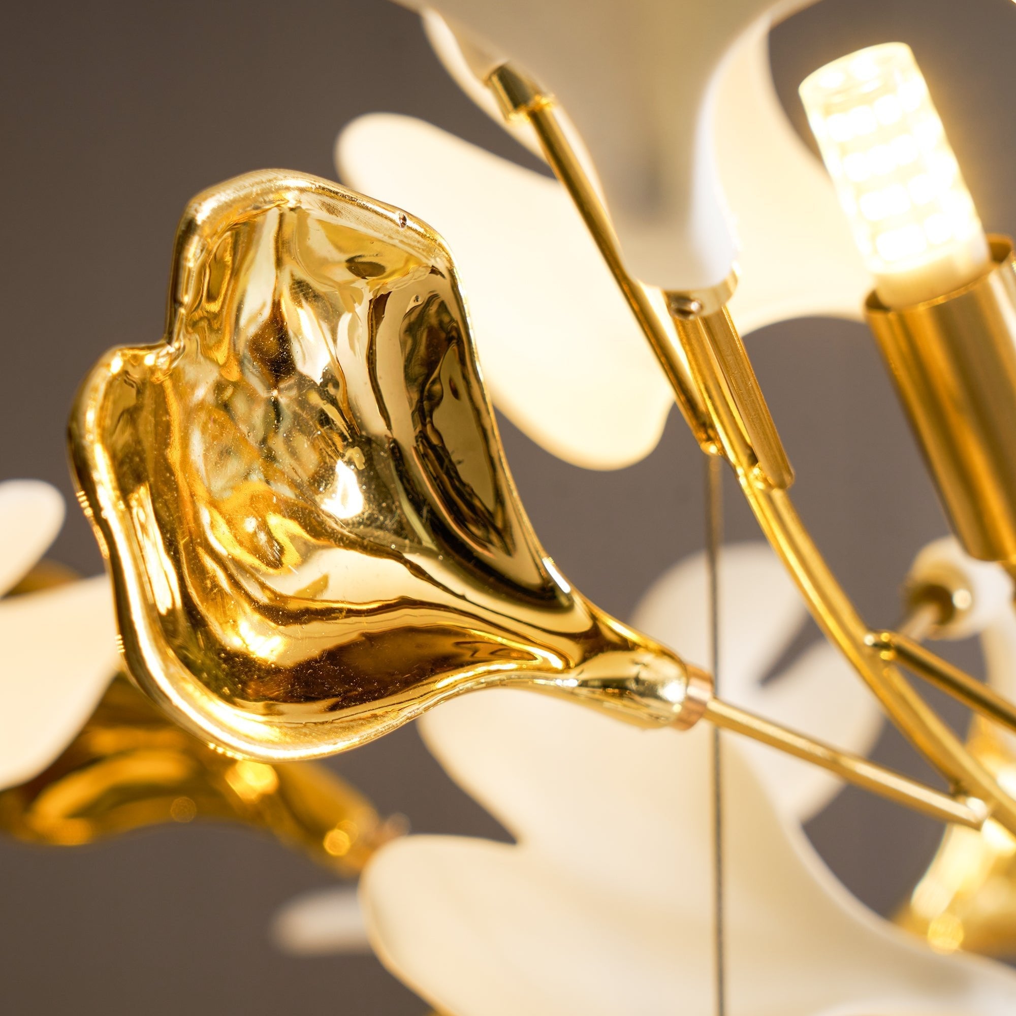 Gold White Leaves Combination Gingko Chandeliers