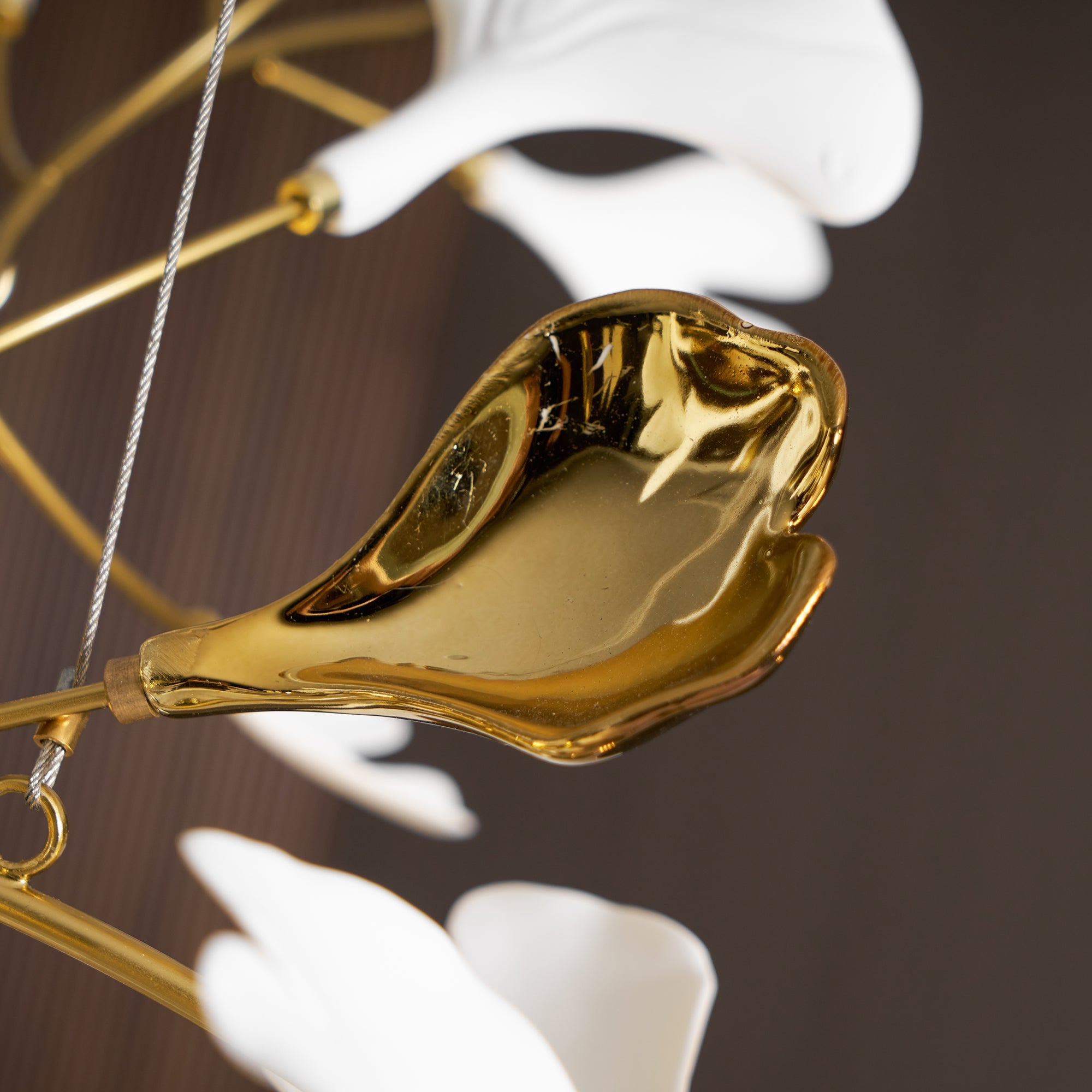 Gold White Leaves Combination Gingko Chandeliers