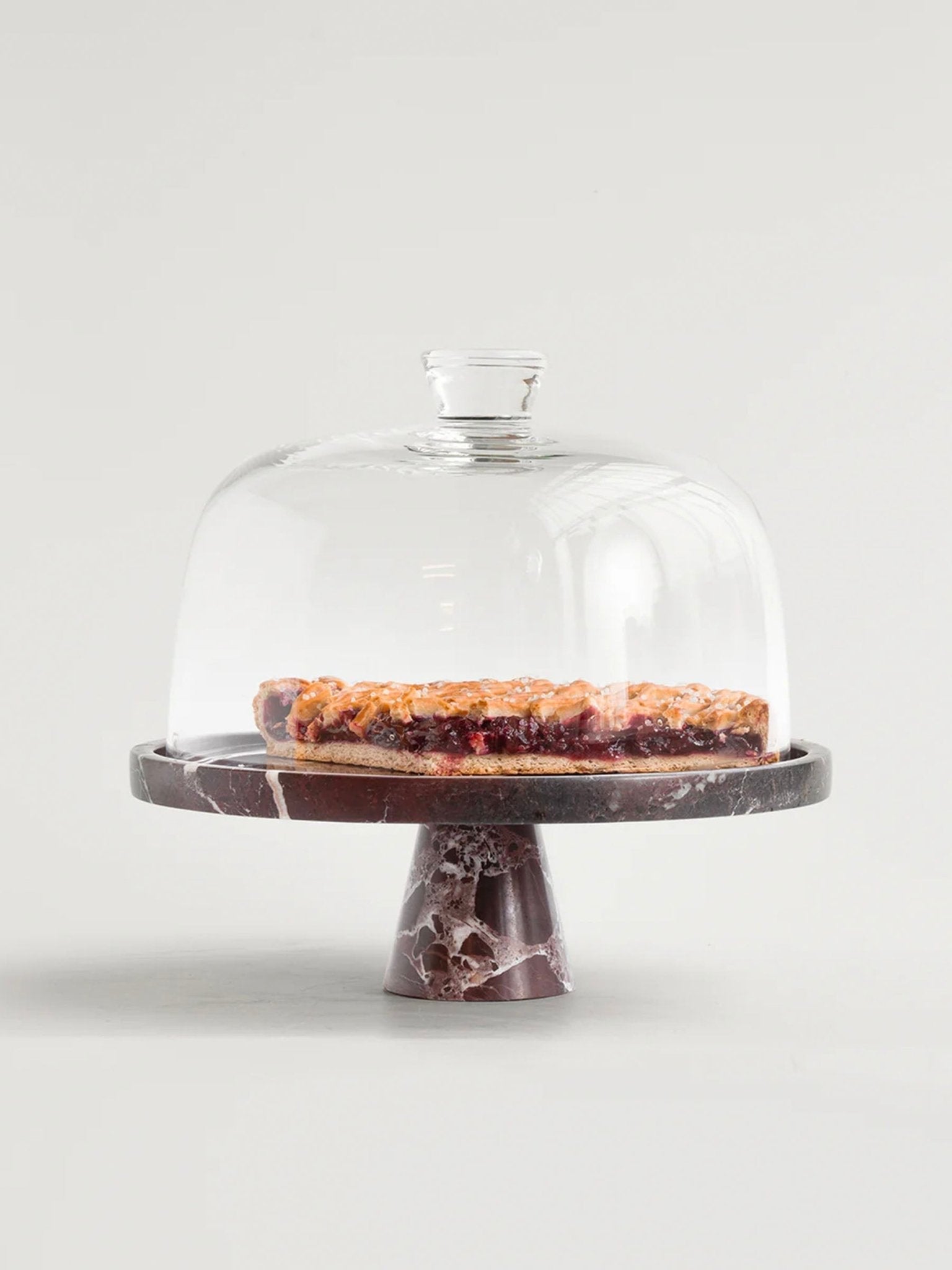 Crimson Marquina Marble Pedestal Tray