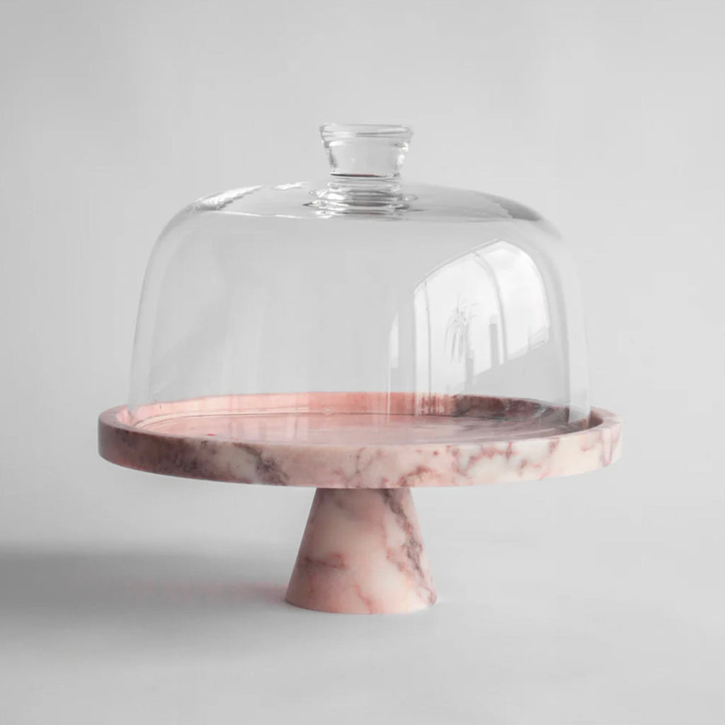 Crimson Marquina Marble Pedestal Tray