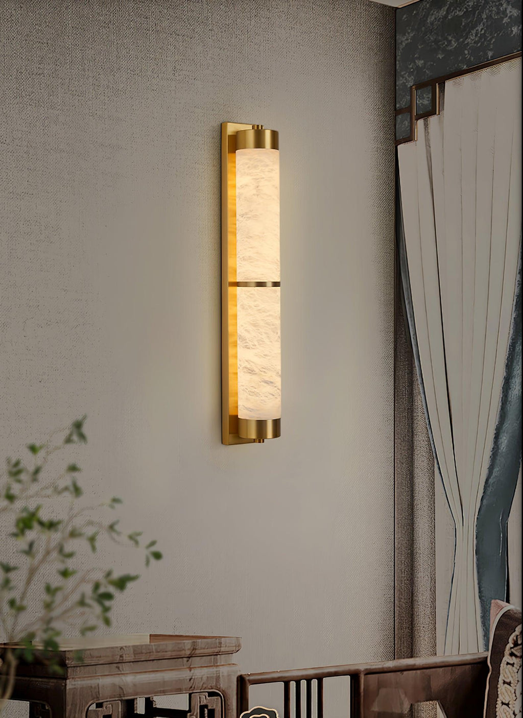 Настінний світильник Cylindra Alabaster Brass