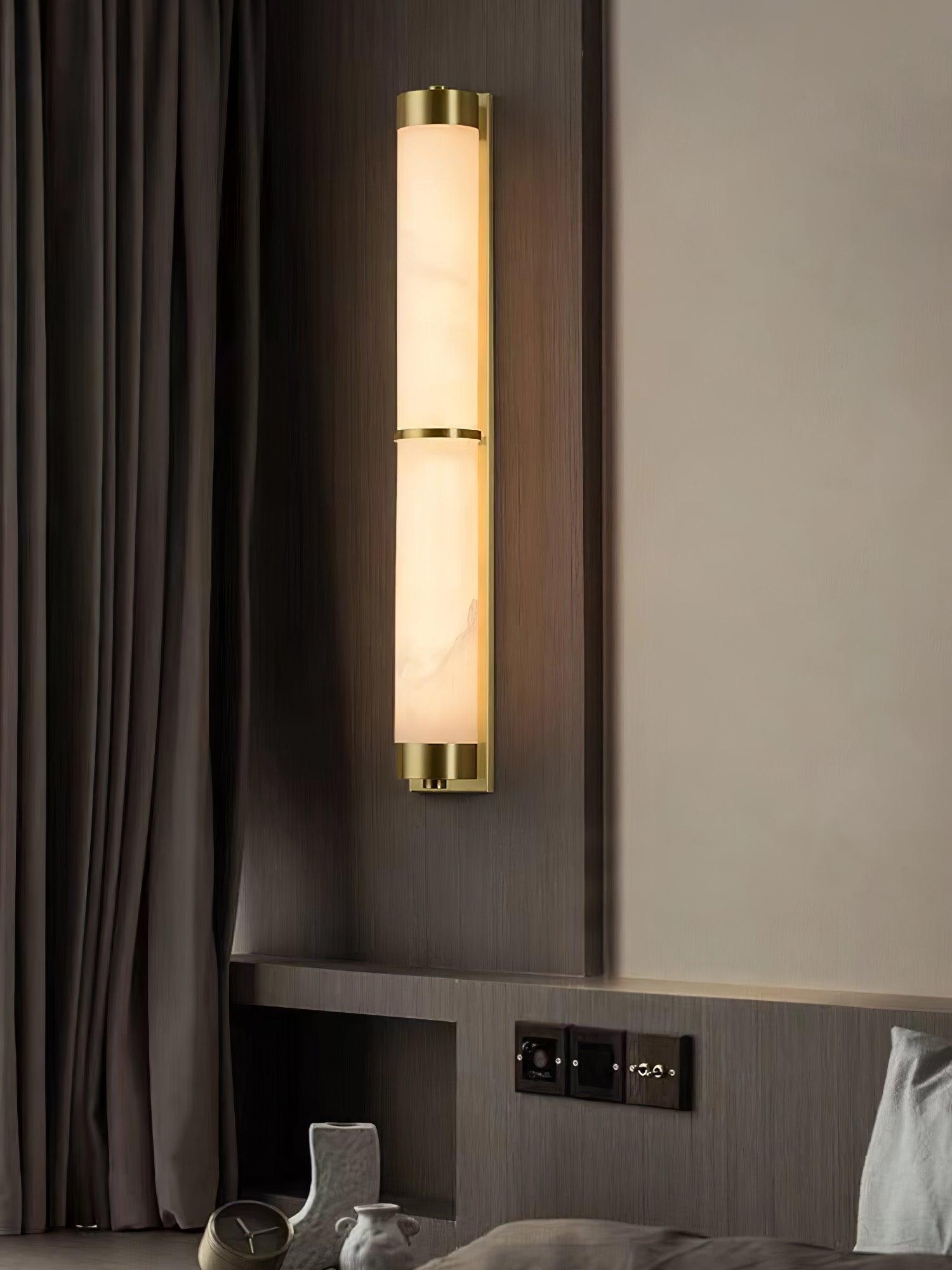 Настінний світильник Cylindra Alabaster Brass