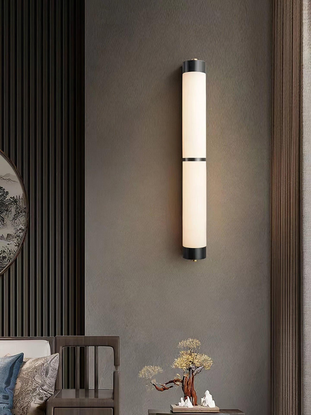 Настінний світильник Cylindra Alabaster Brass