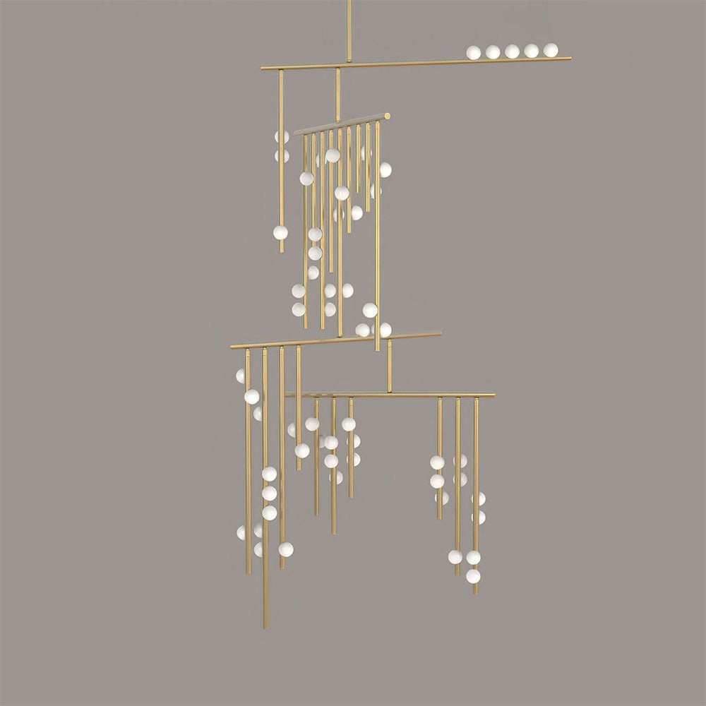 Brass Glass Drop Chandelier - DEPRIMO