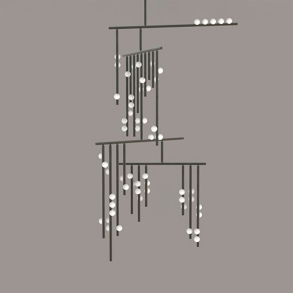 Brass Glass Drop Chandelier - DEPRIMO