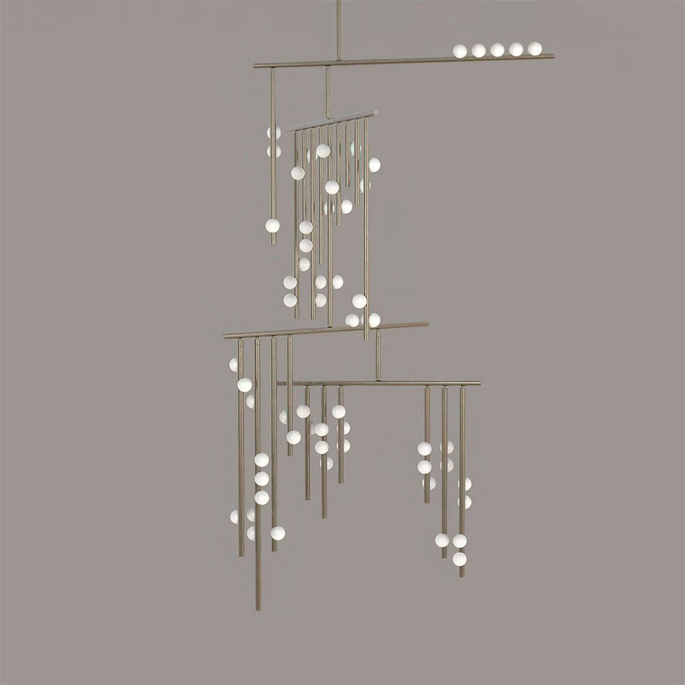 Brass Glass Drop Chandelier - DEPRIMO