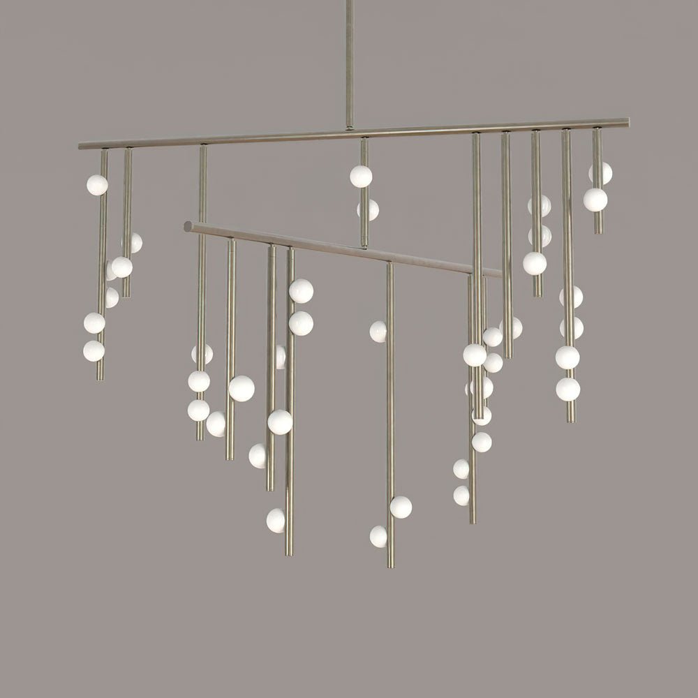 Brass Glass Drop Chandelier - DEPRIMO